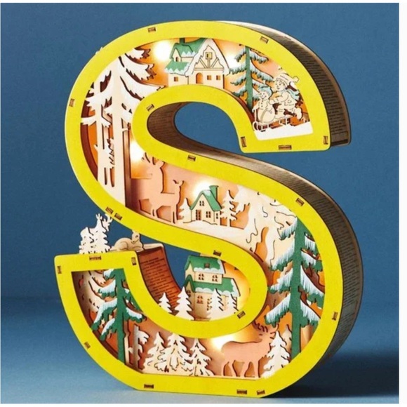 Anthropologie Other - Anthropologie Illuminated Wonderland Scene Monogram Letter S NWT